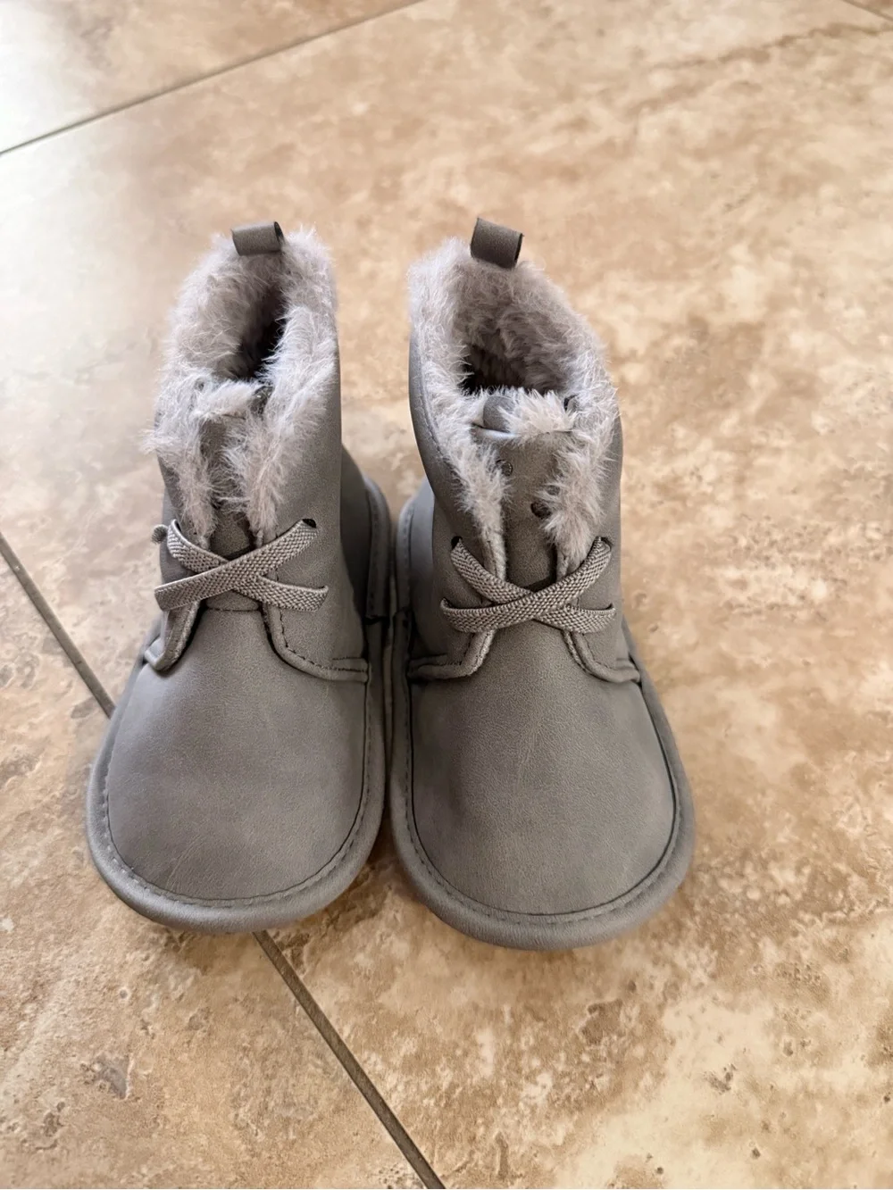 Carter's Gray Faux-Fur Lined Kids Boots